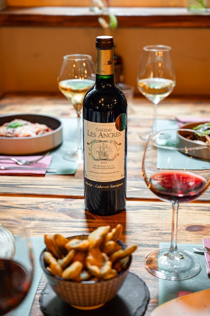 Table Dressee Vin Repas Fetes