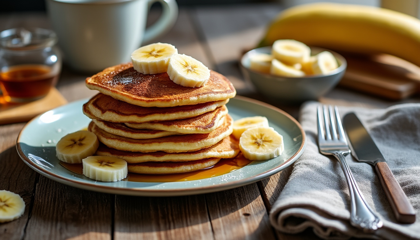 découvrez une recette simple et rapide de pancake banane moelleux, parfaite pour un petit-déjeuner gourmand sans prise de tête.