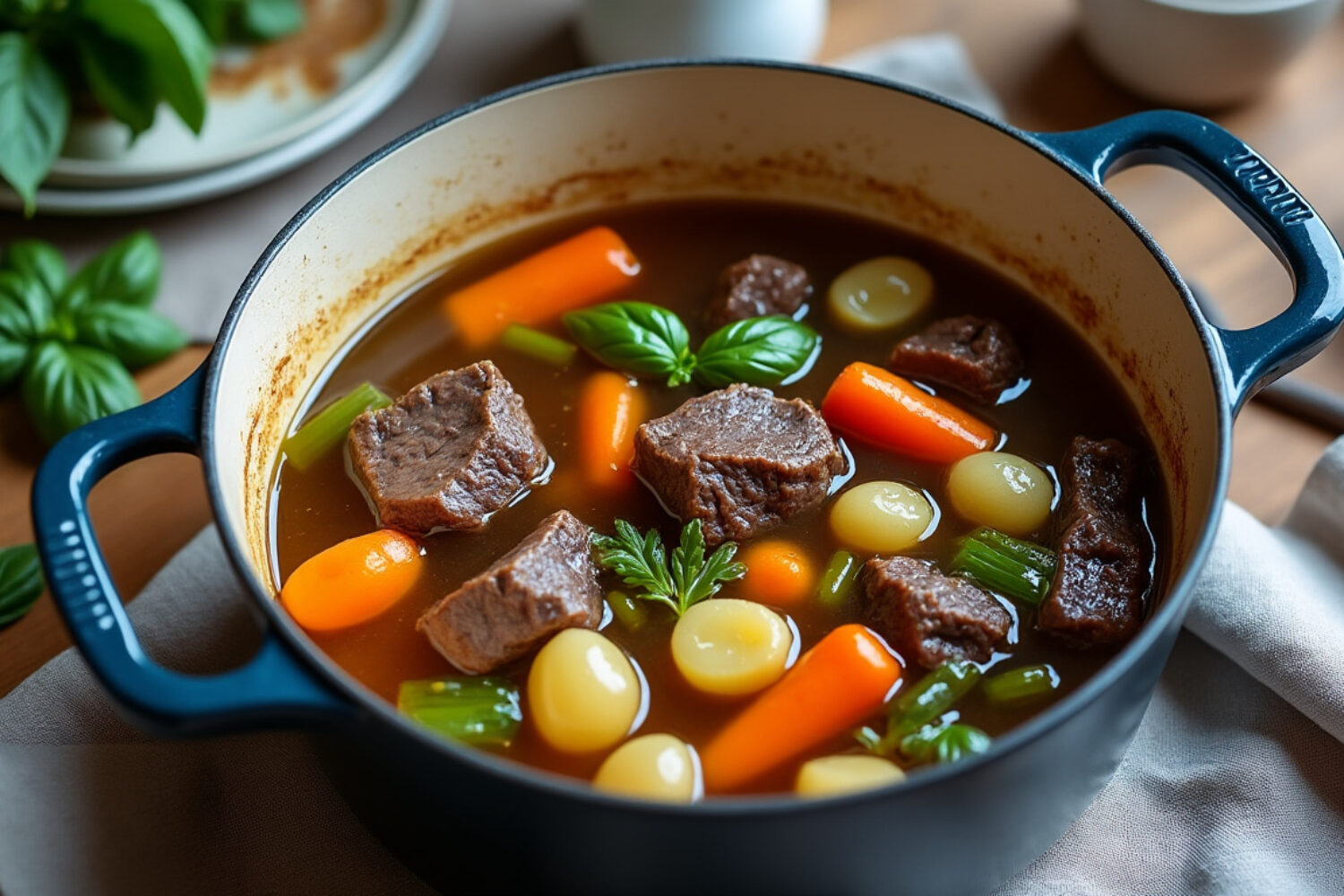 Recette de pot-au-feu traditionnel : viande, légumes et bouillon maison