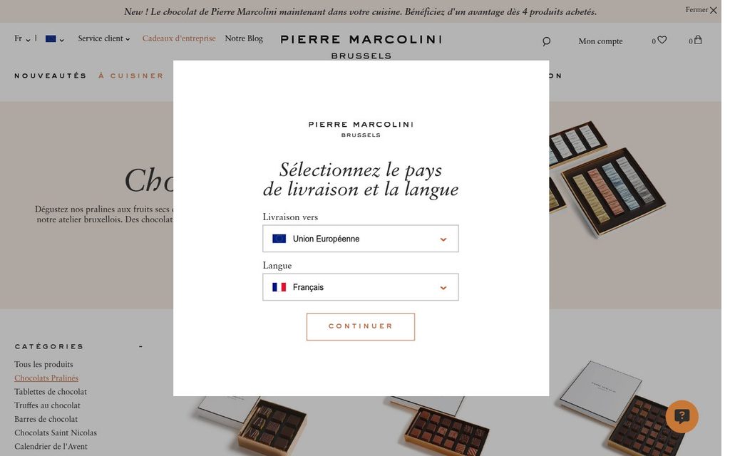 Apercu du site Pierre Marcolini